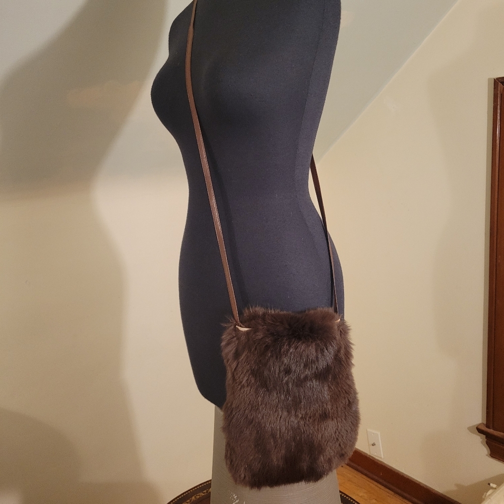Rabbit Fur Crossbody Purse